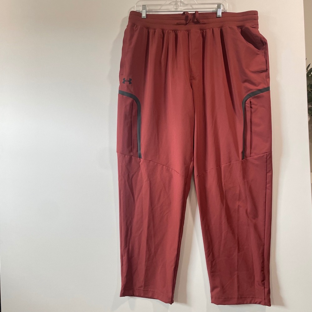 Under Armour Unstoppable Cargo Pants Mens‎ 2XL Rust Red Joggers 1388015